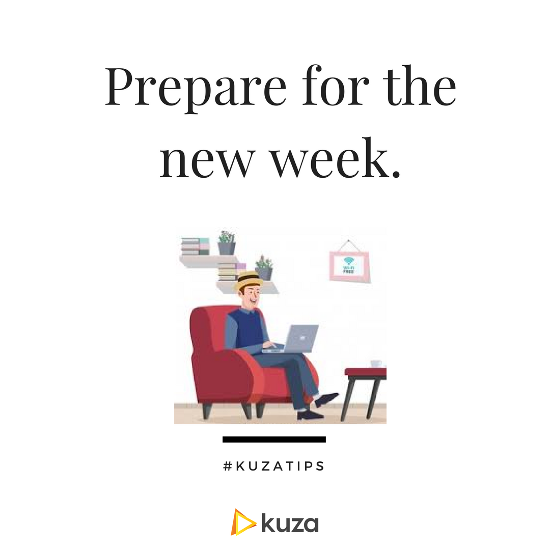 Kuza_Biashara's tweet photo. 4 Ways to Prepare for the New Week;

1. Create your to-do list for work/school.
2. Set up and confirm any meetings you'll have within the week.
3. Choose the outfits you plan to wear within the week.
4. Plan your expenses and create a weekly budget.

#KuzaTips #personalgrowth https://t.co/UYUCJYu02m