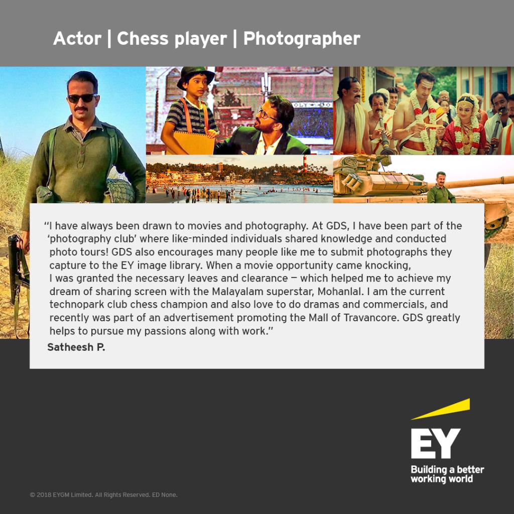 EY_GDSCareers's tweet photo. Pursuing his passion for acting and photography with work, Satheesh from #EYGDSIndia shares his story of success. #GDSLifeBeyondWork #BetterWorkingWorld https://t.co/lsLZtmbzfU