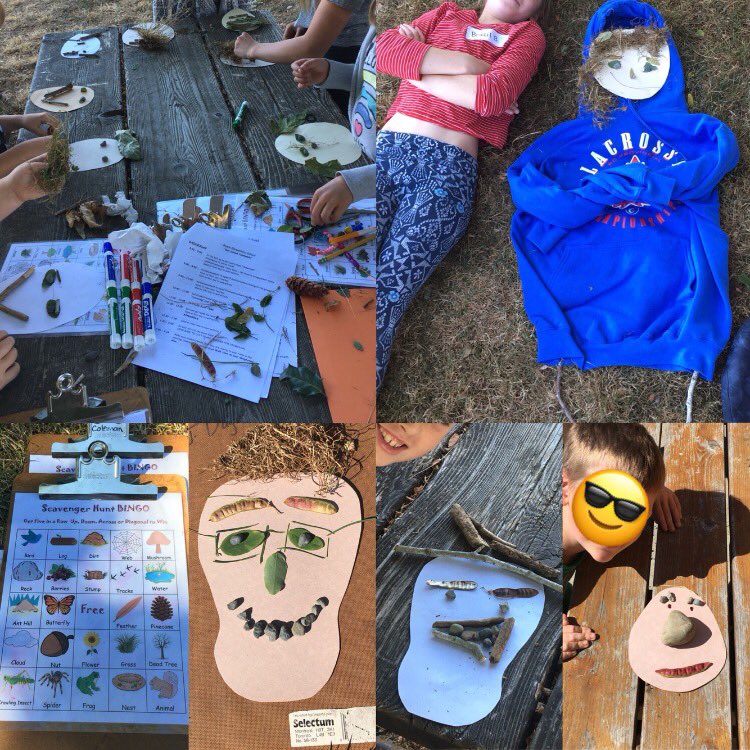 Ms_HBergstrom's tweet photo. Still fighting a very nasty cold but enjoying a tea and looking at photos from our community building groups this week at Bench! I did “nature self-portraits” and “scavenger hunt bingo” at my station, they were both a hit! 😊 #sd79learn #creativekiddos https://t.co/9qcUYsBKlu