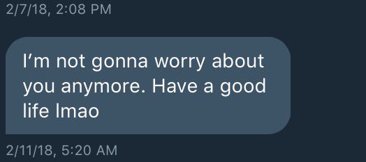 im not pointin fingers but this is why i fuckin cut myself off. shit exactly like this