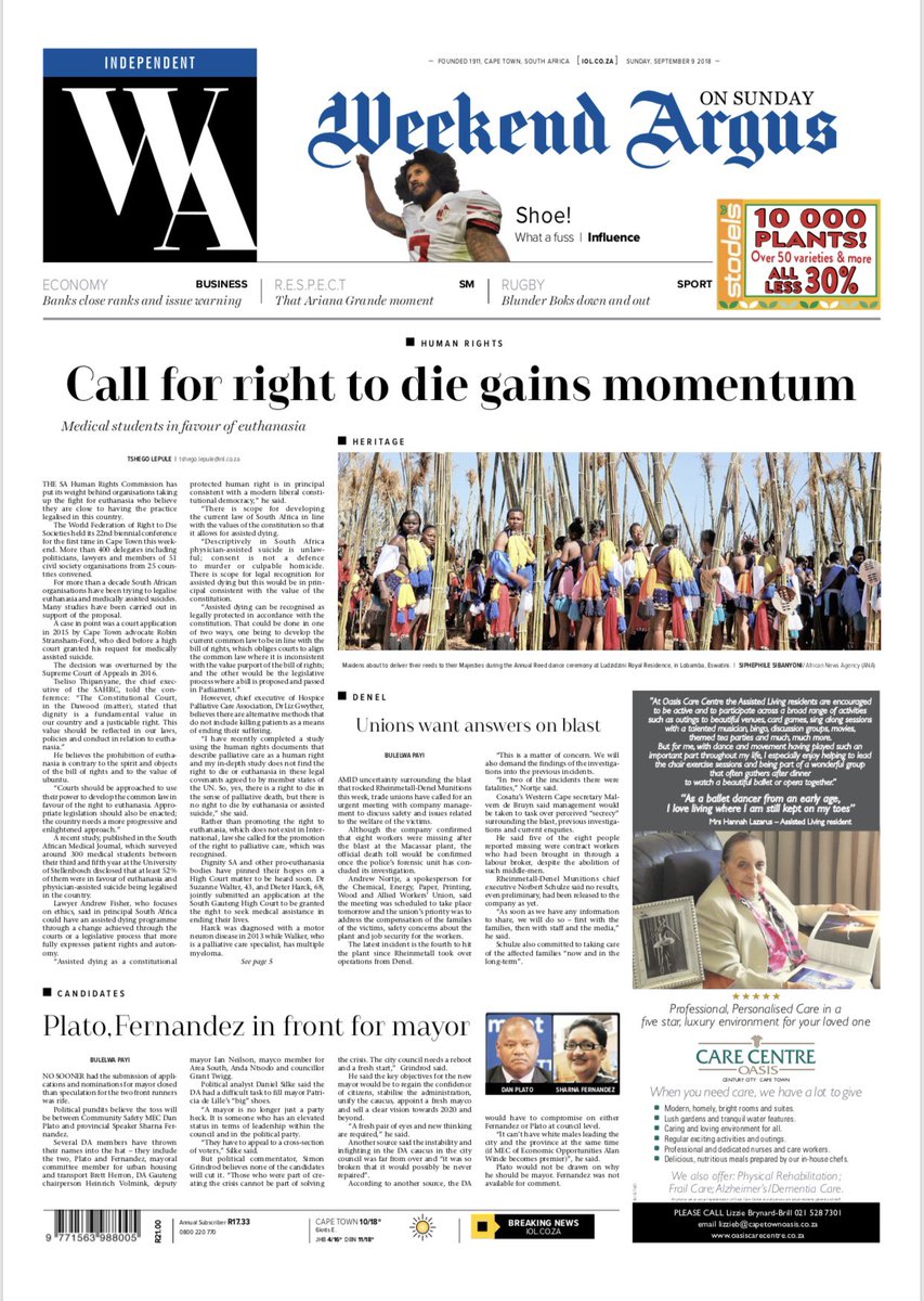 WeekendArgus's tweet photo. The latest issue of our #SundayArgus is on shelves today, and it’s filled with interesting news stories, lifestyle and entertainment content, politics and sport - just in a new look package!
#news #headlines #frontpage https://t.co/d0JWC5ktp5
