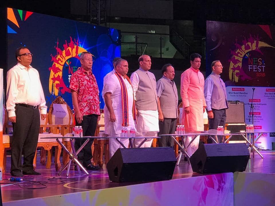 samirgurav's tweet photo. It's great to attend #NESTFEST2018 for sharing the joy, love and culture of Northeast @Talkatora stadium New Delhi organised by @MyHomeIndia in the presence of Hon'ble @rajnathsingh @drharshvardhan @jayantsinha @BjpBiplab @Sunil_Deodhar @bhaichung15 https://t.co/4XWyCMBYOV