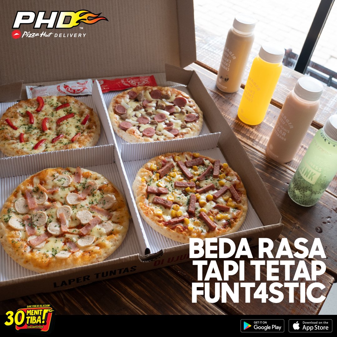 phd_id's tweet photo. Hunting barang promo hari ini bakalan lebih seru kalo rame-rame apalagi sambil ditemenin #Funt4sticBox &amp; minuman segar #PHDid yg ga kalah #Funt4stic rasanya

Bahagia itu bisa dapet barang promo sambil bebas nikmatin pizza dgn topping favorit &amp; minuman kesukaan tanpa di ganggu 😎 https://t.co/f86xT01INY