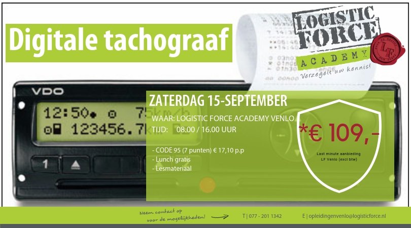 Logistic_Force's tweet image. Last Minute aanbieding | Code95 | Logistic Force Academy Venlo |
Aanmelden T 077-2011342 | E: opleidingenvenlo@logisticforce.nl