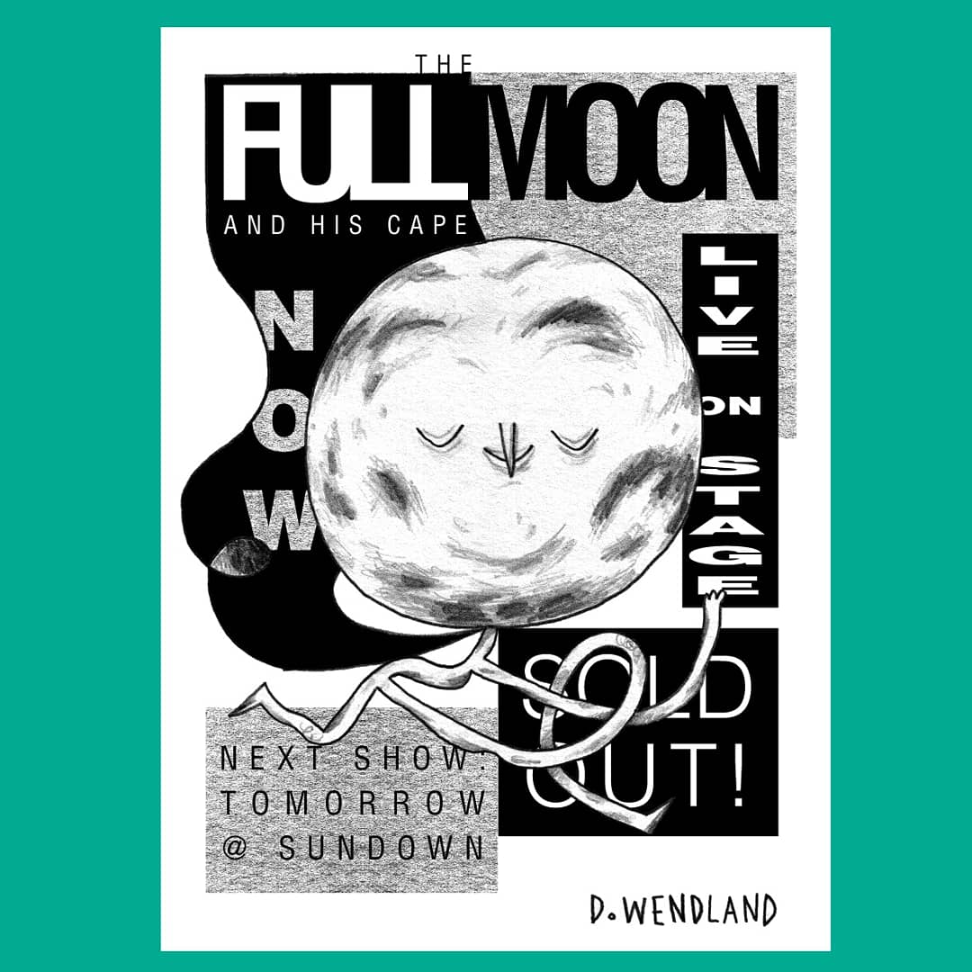 schmominik's tweet photo. THE FULL MOON and his cape (LIVE ON STAGE) 🌒🌓🌝🌗🌘
Cover and first page of my new zine check it ouuuuuuuuht 🐺
#comingsoon #comingmoon #soldout #nextshow #tomorrow @ #sundown https://t.co/LIlwm3lfLA