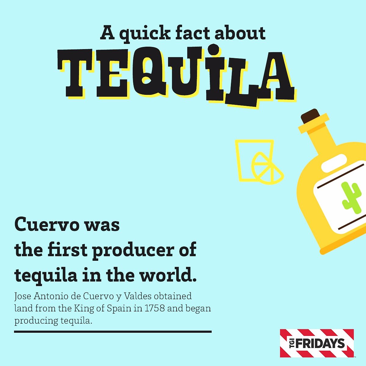 TGIFIndia1's tweet photo. Tequila Trivia
#Tequila #ILoveTequila #TequilaCocktails #TequilaTrivia #Party #Cheers #Alcohol #NightLife #Drinks #DrinkSpecial #Shots #Cocktail #Cocktails #TGIFridays #TGIF #SundayNight #DrinksNight #DrinksTime #DrinksWithFriends #DrinksAndFun #DrinksUp #Sunday #SundayFunday https://t.co/rrrEDoYVmg