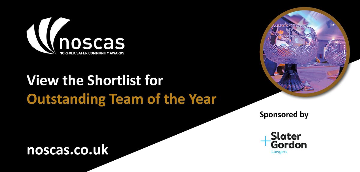 NorfolkPolice's tweet photo. #NOSCAs2018 Thank you to @SlaterGordonUK for sponsoring the Outstanding Team of the Year award. Find out who has been short-listed for a #NOSCA > https://t.co/JITZFHc8bo https://t.co/TH75e9v0CA