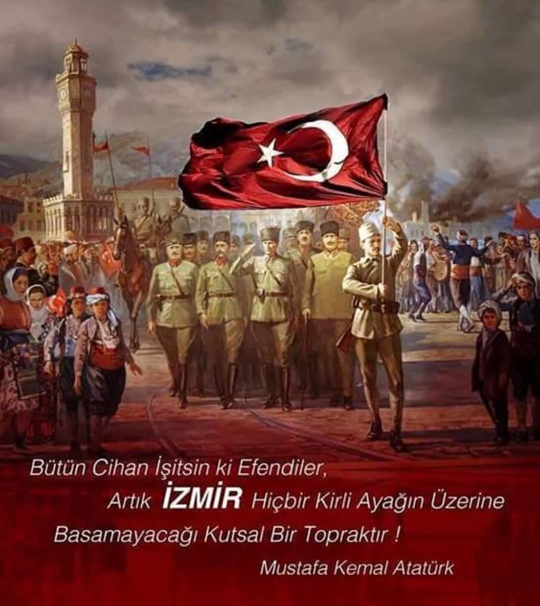 gokhanbozkurt09's tweet photo. Büyük Türk Milletinin,ilk kurşunu attığı yerde son sözünü söylediği gündür 9 Eylül.Emperyalizmi denize döken Başkomutan Atatürk ve silah arkadaşlarına saygı,rahmet ve minnetle..Doğum günün kutlu olsun güzel İzmir.
İzmir 'in,İzmirli'nin,hepimizin Kurtuluş Günü kutlu olsun.
#9Eylül https://t.co/pcKhwKPmVy