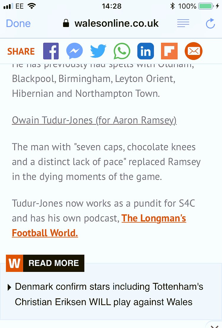 NeilThomas9's tweet photo. Little bit harsh @OwainTJones17 , Iβm not sure if this is a wales online article or one from the @Cofiarmy or @OvalWays #chocolateknees #lackofpace https://t.co/Uy8Gcmr3AB