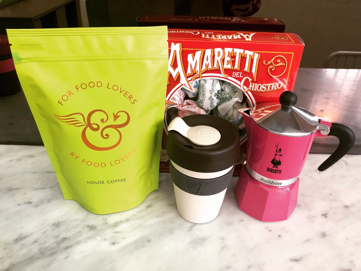 COMPETITION TIME!
Our shiny new coffee bags have arrived in store so it’s time for a little giveaway - bag of our house blend <a href="/3FE/">3FE Coffee</a> coffee + Bialetti coffee maker + KeepCup + box of Amaretti. 
RT to be in with a chance to win. We will draw the winner on Wednesday - good luck!