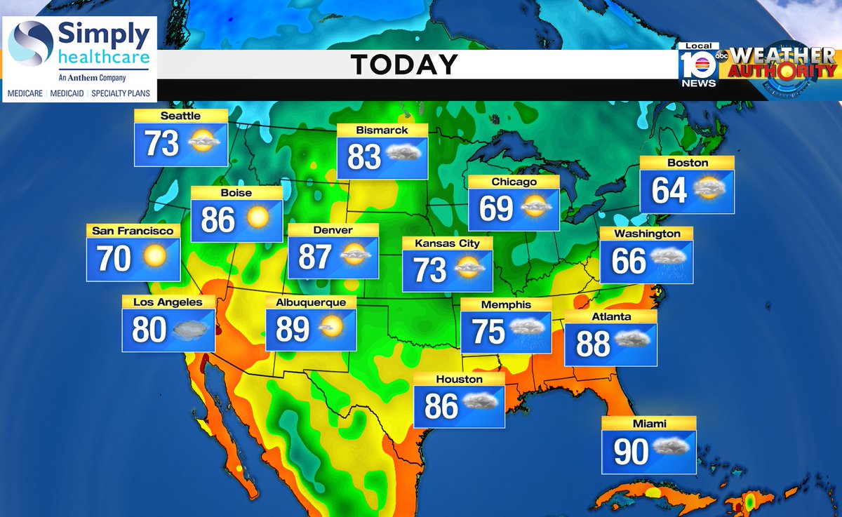 Here is the national forecast for today Presented by Simply Healthcare https://t.co/9TSF3thEuK