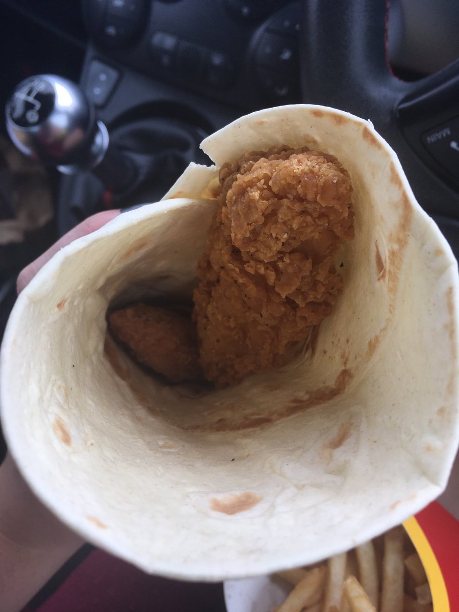 abbiduke's tweet photo. When you order a sweet chill wrap meal from McDonald’s and there’s nothing but chicken 😭 Just wrong. @McDonaldsUK @McDonalds https://t.co/MEO9aBELOK