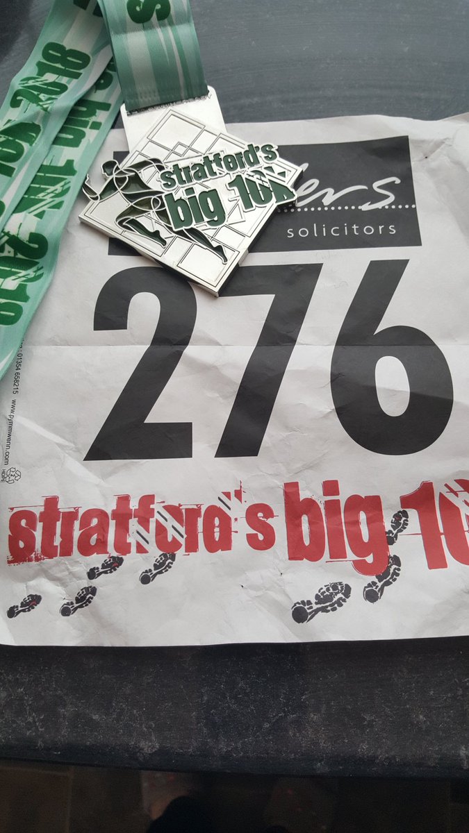 nicmal9's tweet photo. Great bling from stratford's big 10k. Enjoyable race. Thanks #tempoevents but no chocolate in the post race 'goodie' bag ☹ https://t.co/eLKAIz7vjq