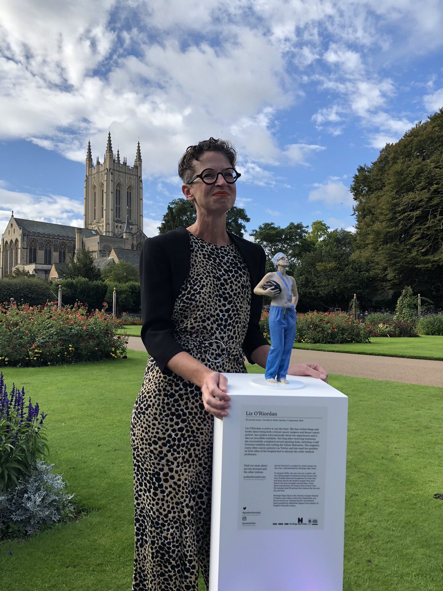 dermotor's tweet photo. Unveling of @Liz_ORiordan’s powerful statue in Abbey Gardens, Bury St Edmunds as part of #PutHerForward @nonzeroone https://t.co/1J8KONc62r