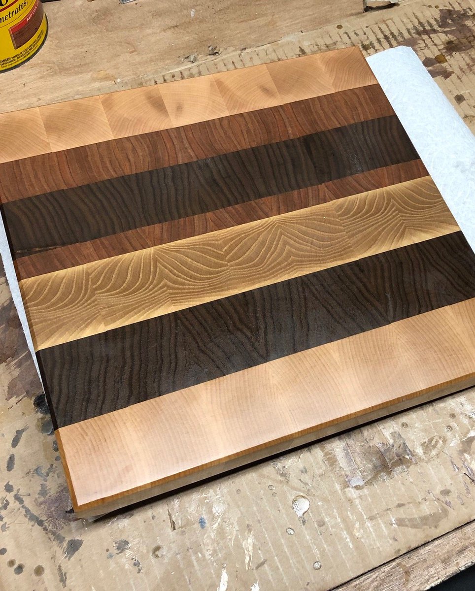 Another fun grain pattern.  #cuttingboard #endgraincuttingboard #chef #kitchen #wood #woodworking #handmade