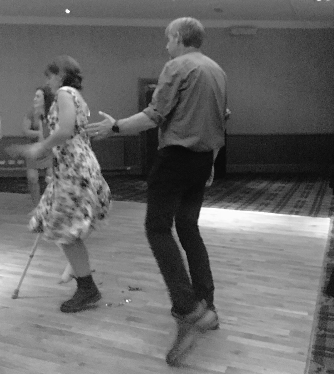 Chillangs's tweet photo. Broken ankle, meh, no chance of stopping @house_malin from dancing all night. #BSAC18 https://t.co/0xcZ5EunID