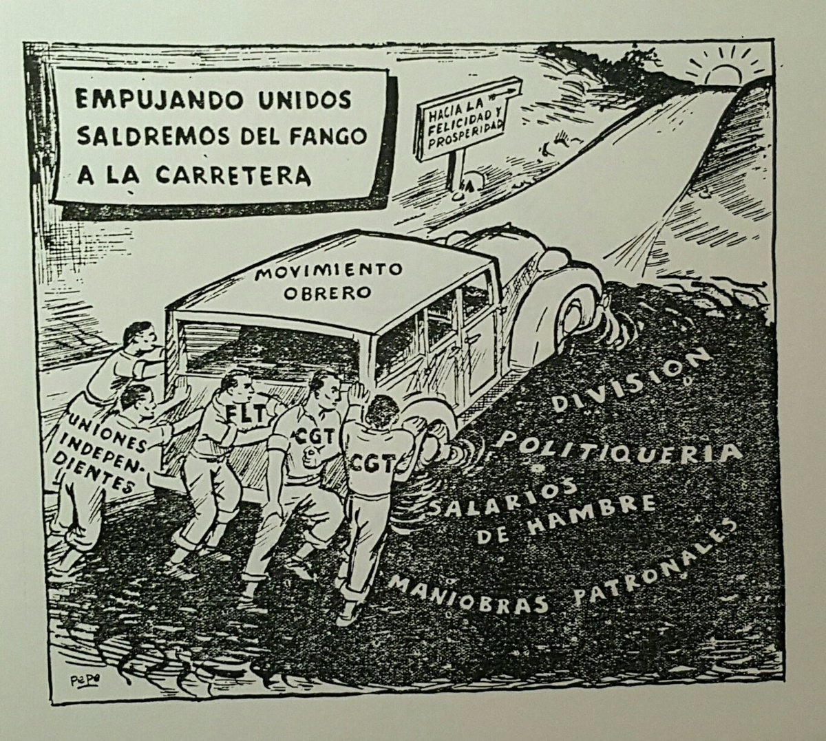 FromSteveHowell's tweet photo. My father, Brandon, was born in New York 100yrs ago today. In the 1940s while working as a planner in #PuertoRico, he produced cartoons under pen names for pro-independence publications. As McCarthyism intensified, he came to Britain to study at LSE &amp; then teach at Liverpool Uni. https://t.co/m6zHLLLDQP