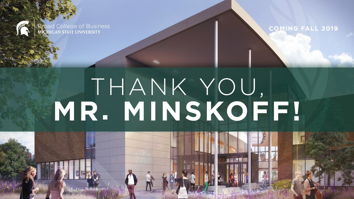 MSUBroadCollege's tweet photo. #ICYMI: @MSUBroadCollege got an amazing gift from a wonderful Spartan that will help #buildbroad and #tomorrowsbusiness for #BroadSpartans. Get the details here: https://t.co/DlqhGiDfBu https://t.co/3fgXolZqsS