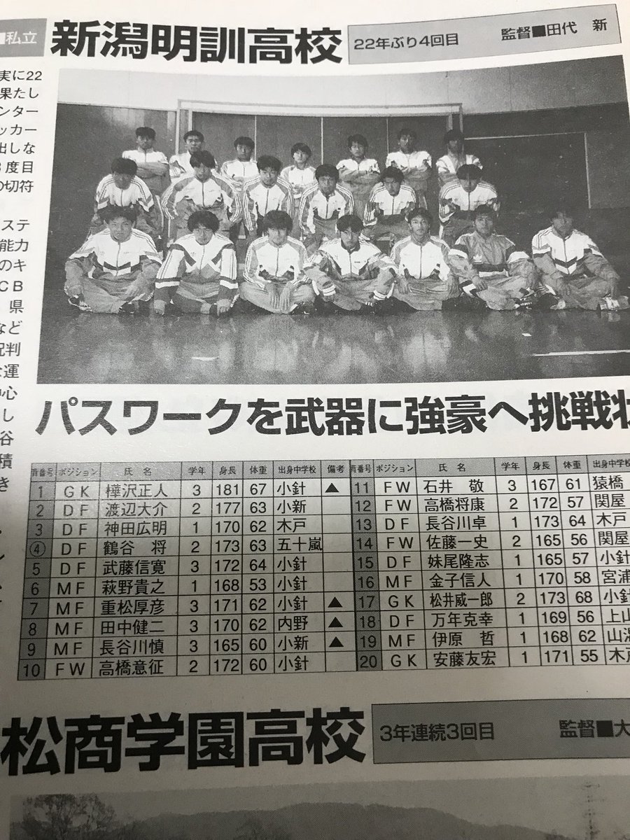 S G G K 個サルでお世話になっている方から懐かしいものを譲ってもらいました 第74回全国高校サッカー選手権大会のパンフレット 新潟県代表は新潟明訓 7番重松厚彦さんは新潟工業のコーチ 8番田中健二さんは新潟明訓の監督 小針中が3年連続全国に S G G K 個サルでお世話になっている方から懐かしいものを譲ってもらいました 第74回全国高校サッカー選手権大会のパンフレット 新潟県代表は新潟明訓 7番重松厚彦さんは新潟工業のコーチ 8番田中健二さんは新潟明訓の監督 小針中が3年連続全国に