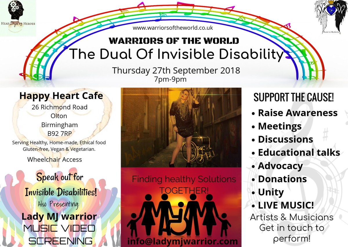 warriorsofworld's tweet image. BE PART OF GREAT MUSIC AND ADVOCACY! #raiseawareness #invisibleillness #chronicillness #butyoudontlooksick #disability #event #charity #spoonie #doctor #mentahealth #volunteersneeded #music #singer #rapper #musicians #donatonsneeded #Birmingham #LadyMJwarrior #WarriorsOfTheWorld