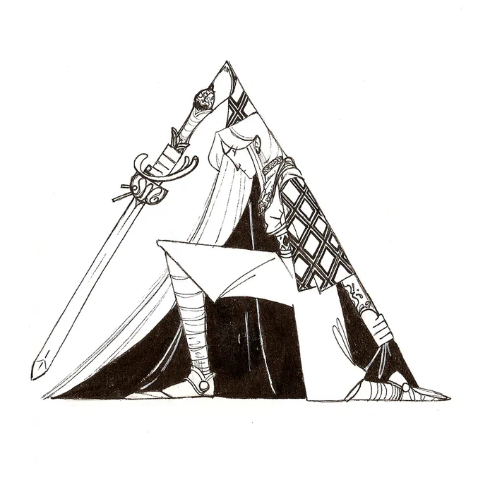 I made a bunch of geometric knights and that was fun to play with them ✨
I haven't realise before that I was a lazy girl who only draw tired people with closed eyes hehehe
Maybe I'll make more of them someday, I haven't make a  octogonal one yet! 