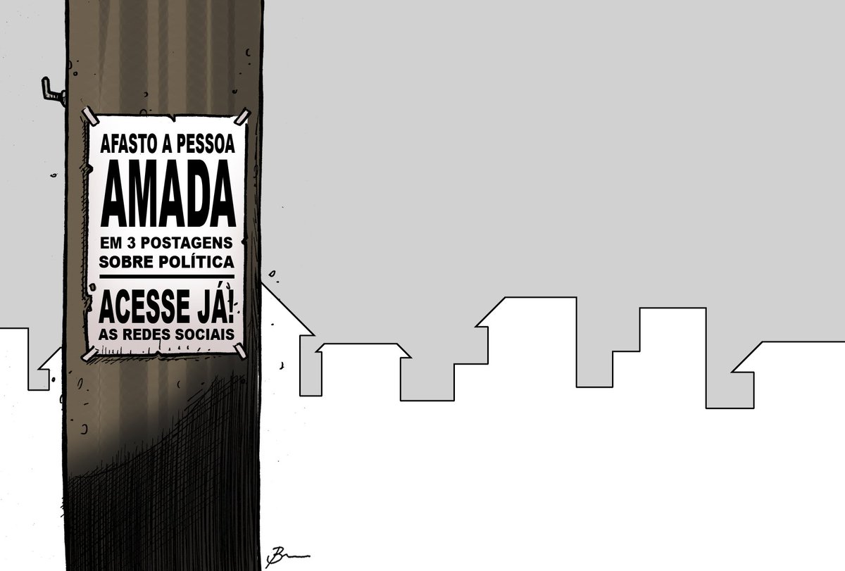 Brummmmm's tweet image. Charge da Tribuna do Norte #charge #brum #critica #politica #discursoes #redessociais #divisoes #inimizade #polarizacao #intolerancia #postagens