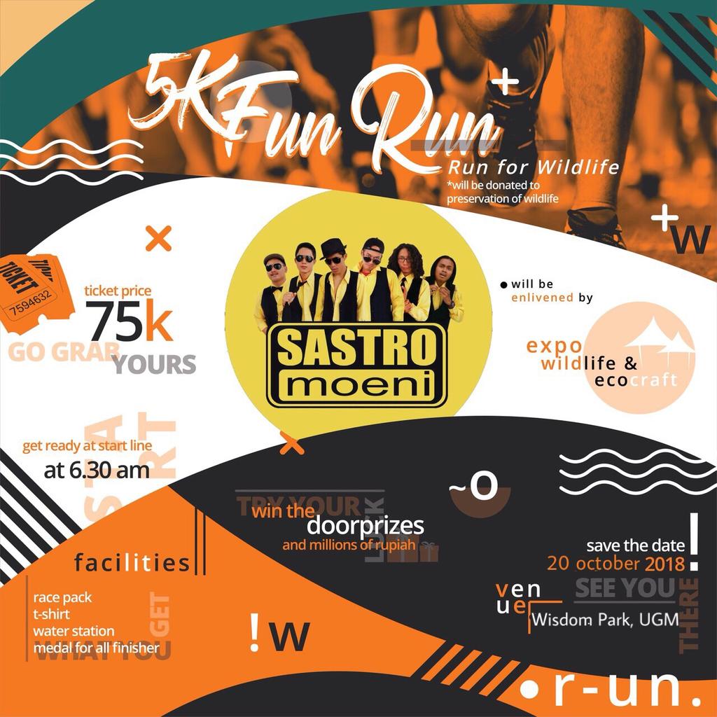 forestweekugm's tweet photo. [5K FUN RUN: RUN FOR WILDLIFE]

FORESTWEEK 2018 PRESENTS "FUN RUN: RUN FOR WILDLIFE"

Show us that you care about wildlife preservation by joining our fun run!

Be ready to run and have fun with us on 20th of October 2018 at Wisdom Park, UGM.

#forestweek2018
#RunforWildlife https://t.co/ndKiVIRDo0