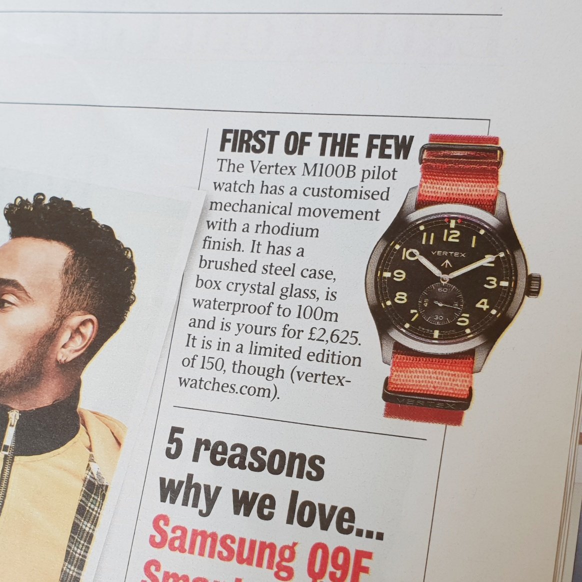 Great to see the M100B <a href="/VertexWatch/">Vertex Watch Company</a> in the Times yesterday...