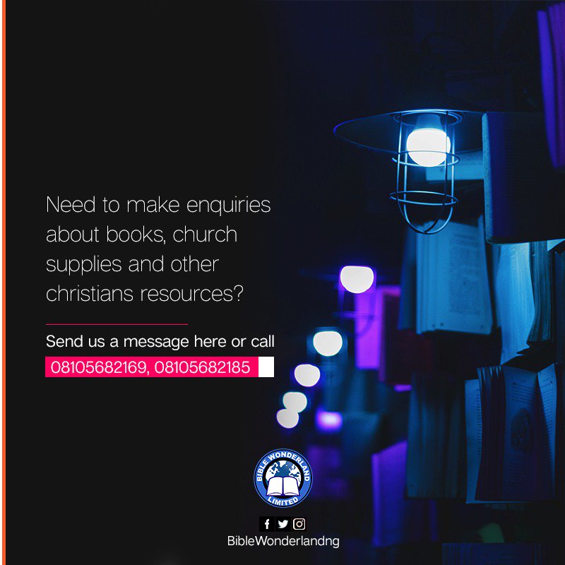 jblessing_2000's tweet image. Bible Wonderland is the home of Bibles; you can buy any kind of Bible from us. To order or make enquiries, call us - 08105682169, 08105682185