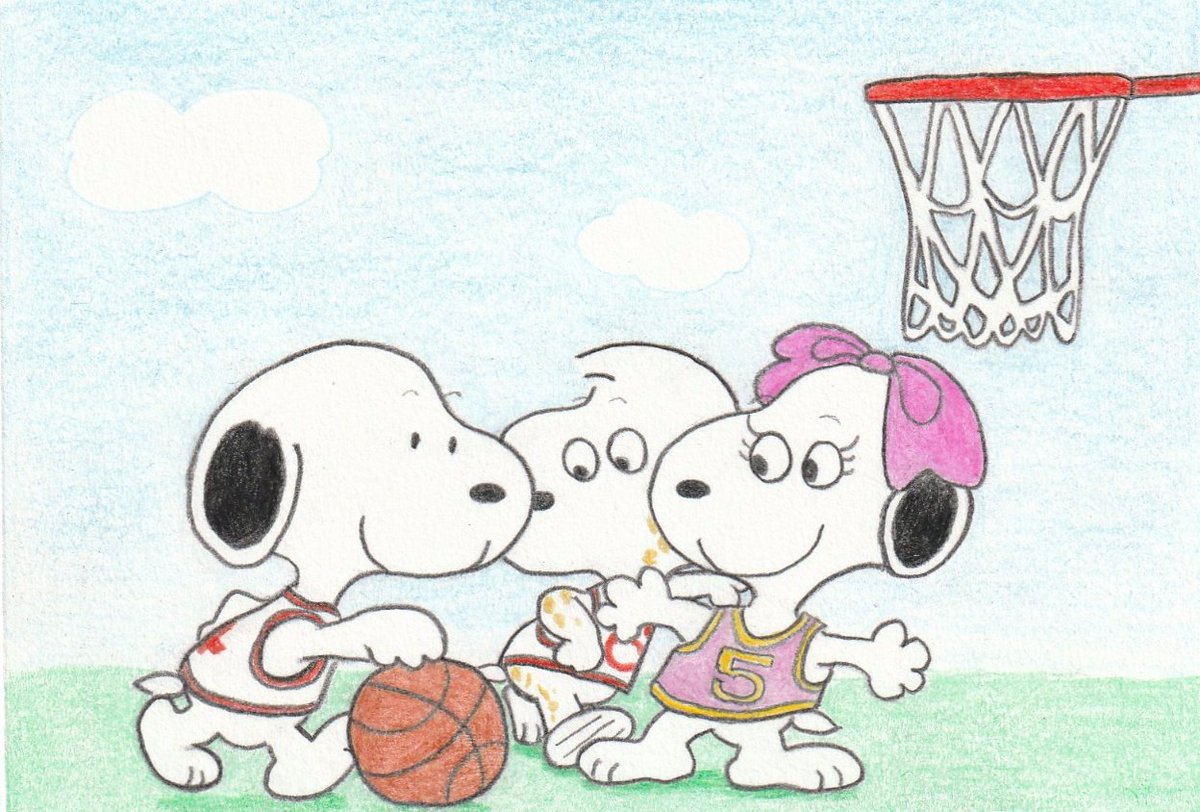 ラブリーバスケットボール スヌーピー バスケ イラスト ただのディズニー画像