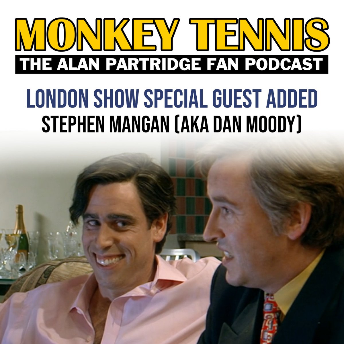 ThePartridgePod's tweet photo. Our massive tour of the UK ends tonight at @KingsPlace with very special guest @StephenMangan. Show starts at 8pm, limited tickets still available. It's not too late to JOIN US! https://t.co/tDrE9jokp9 #LondonPodFest #MonkeyTennisLive https://t.co/tc6CfoKepr