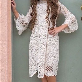 Tzniut Kids wishes you a happy and sweet new year! #roshhashana #dress #love #look #girl #modest #whitedress #newyear #doitright #believe #love #happiness #lace #lacedress