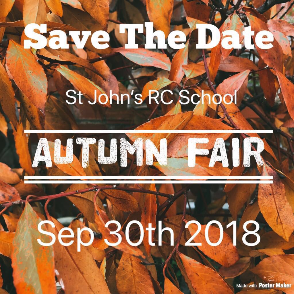 stjohnsrcpta's tweet photo. #savethedate join us for our #autumnfair on Sunday 30 September. Amazing #raffle prizes, stalls, activities & CAKE! #PTA #fundraising #Chorlton @St_Johns_RC #community #learningland https://t.co/uGUOGpx5uN