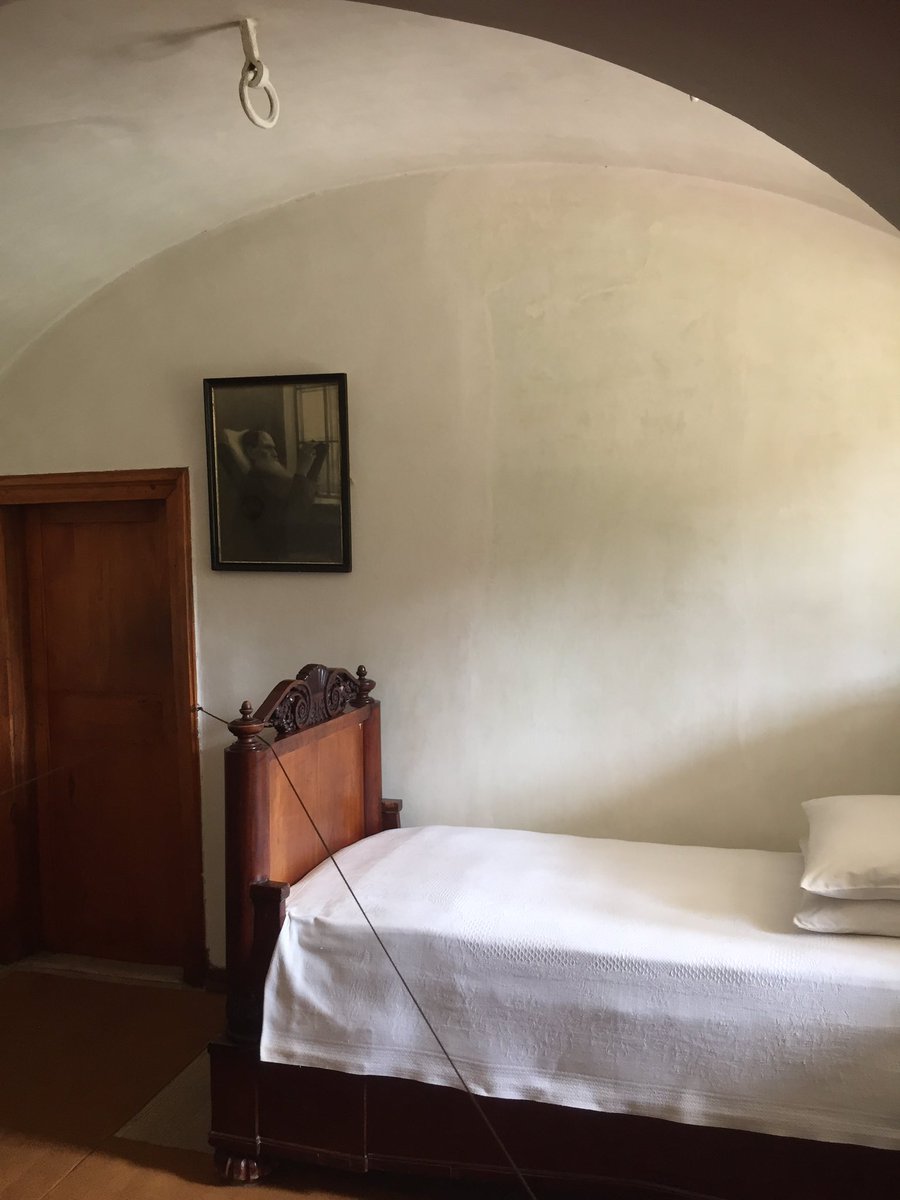 Here's the thick-walled, ground floor room - a former pantry - which Tolstoy made his study in the 1860s, and 1880s-90s. Here he wrote much of War and Peace