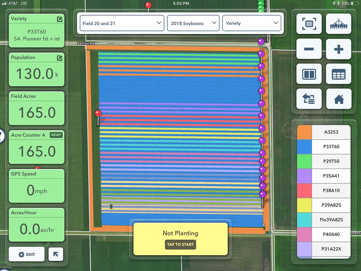seedeye's tweet image. After my soybean plot was planted in May, I retraced the planter tracks with my ATV and created this planting map with @fieldview #mapanything beta.  Thanks again to @kyleplattner and all the @climatecorp gurus who made this tool a reality.