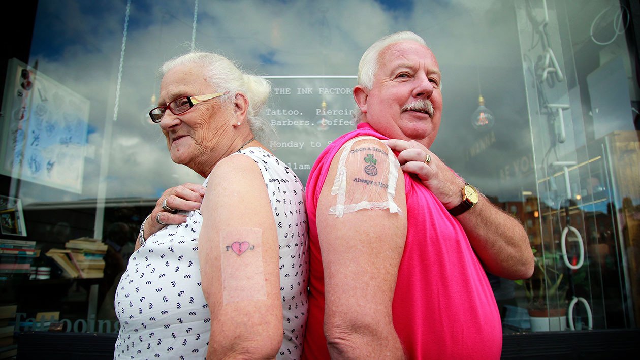 15 Cool Older People With Modern Tattoos Photos