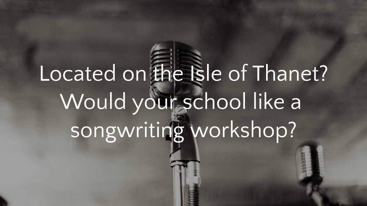 SWCharity's tweet photo. Always nice to share good news... keen to hear from Primary schools on the Isle of Thanet who are interested in a day #BullyBeat #songwriting #workshop? A donation (and a potential grant) mean we are able to get a major subsidy for new project. Email john@songwritingcharity.org https://t.co/YfCmzGZNqz