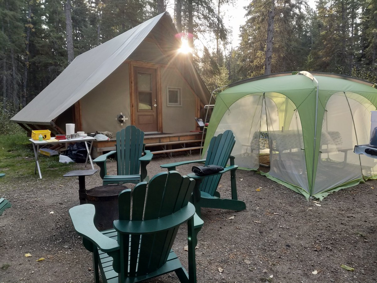 IanRoachSK's tweet photo. Great weekend in #PANP. I love the  @ParksCanada_SK  Otentiks for fall camping.  Waskesiu is beautiful this time of year, and a film festival to boot! https://t.co/u3ArJk7UhE