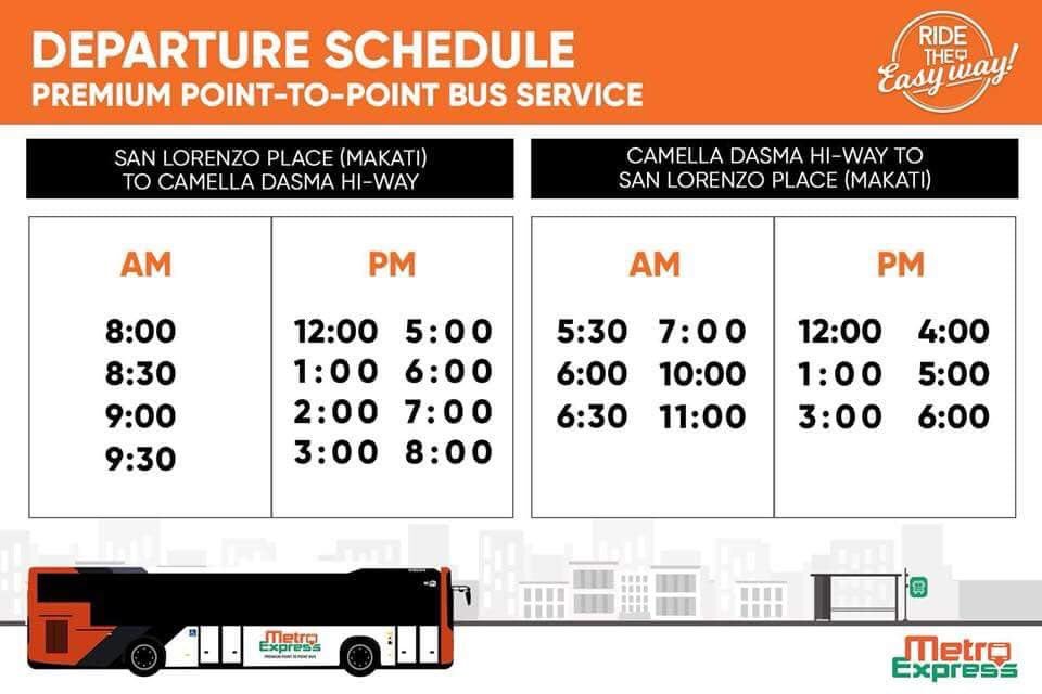 LOOK P2P bus schedule from San Lorenzo Place in Makati to Vista Mall
