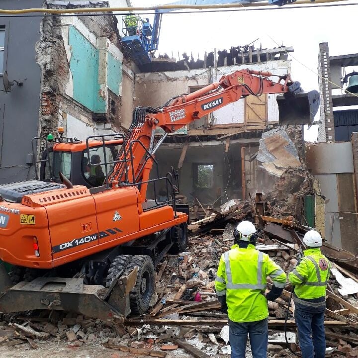 Some more pictures from today's work on the demolition of a dangerous structure in High Street #Sligo