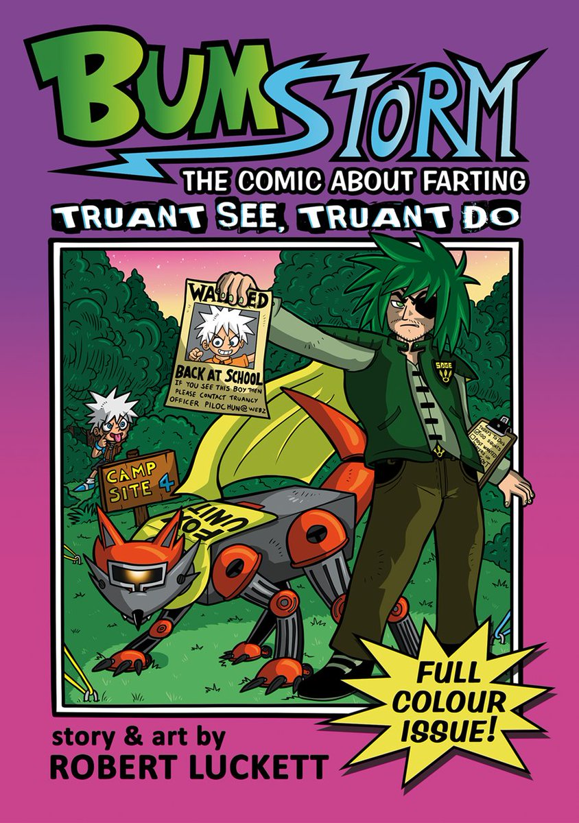 robluckett's tweet image. As I finish up the last few pages of shadow layers, I can confidently reveal BUMSTORM 4: TRUANT SEE, TRUANT DO will be debuting at @ThoughtBubbleUK 2018! Come by Table #48 in Victoria Hall and pick up the first FULL COLOUR issue of The Comic About Farting! #comics #indiecomics