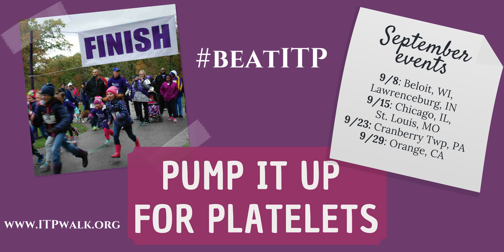 PDSA_ITP's tweet photo. Pump It Up For Platelets events are lively, inspiring, and all #aboutITP! The first two Pump It Up events of ITP Awareness Month were yesterday, and there are still 4 more to go! Find a location near you, or join our virtual walk: https://t.co/D8JGfNreYx https://t.co/IV6IJ87fth