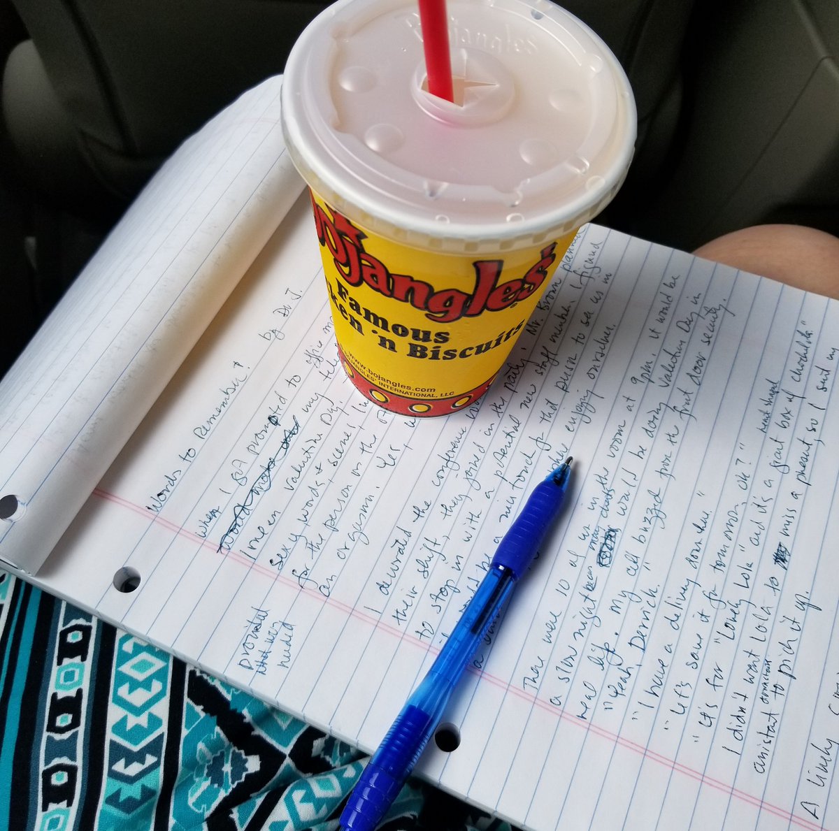 DoctorJAuthor's tweet photo. Finished my portion of driving on the #roadtrip. Getting the writing station set up after my #breakfastbiscuit #writerslife https://t.co/hYZi9etijh