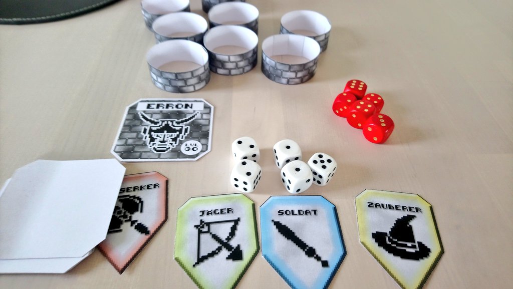 firstvonschwarz's tweet photo. Die ersten Runden mit dem neuen #prototype liefen sehr erfolgreich: Wir konnten Erron👹 besiegen!
Für alle dir es auch versuchen wollen haben wir die aktuelle Version hier hochgeladen:
https://t.co/J0l4EvvV9D

#minibeansjam2 #boardgames #gamedev #indiegame https://t.co/tui0FIe0pm