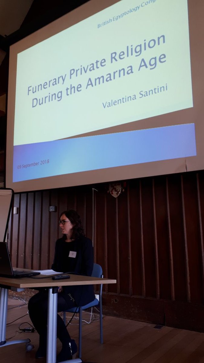 MuseoEgizio's tweet photo. The lecture by our egyptologist Valentina Santini: “Funerary private religion during the Amarna Age” at #BEC4 @TheEES @OfficialUoM https://t.co/HjPh69d6rv