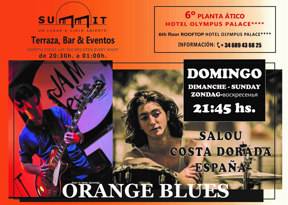 SummitBar's tweet photo. Esta noche en Summit amenizarán la velada los Orange Blues. A las 21:45h https://t.co/SPcWqADPlq