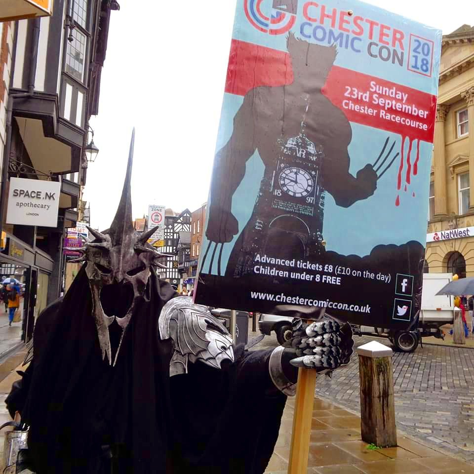 The Witch King says " Come to Chester Comic Con "