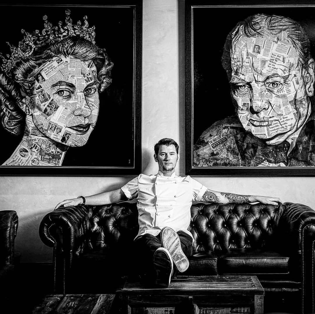 Two of my pieces, with @AdamHandling, up at @ironstagbar in Hoxton :)