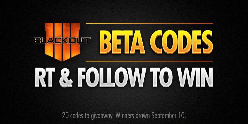 topcod_plays's tweet image. 20 x #Blackout Beta code giveaway! To enter, RT and Follow.

All platforms. Winners drawn September 10.