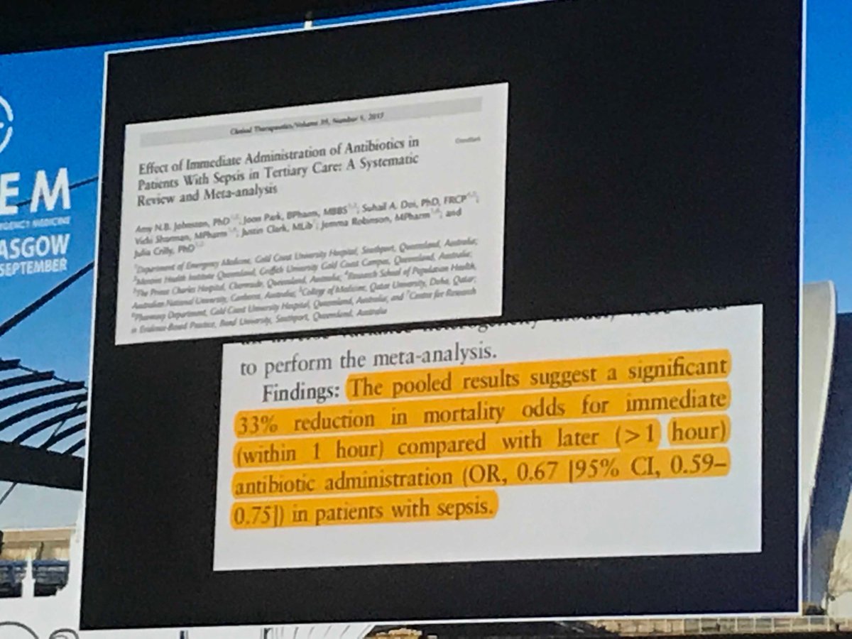 #EuSEM18  Sepsis.   You have 1 hour.